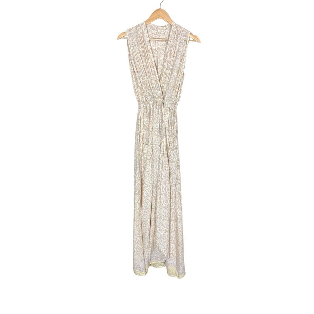 Natalie Martin Bohemian Tan and Yellow Rayon Swim Cover Up Size Small